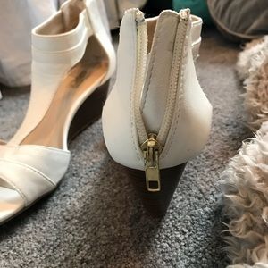 White opened toe heel